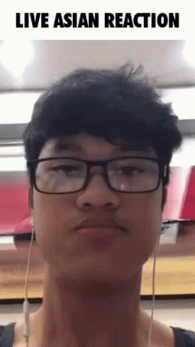 Man With Glasses Funny Face Live Asian Reaction GIF