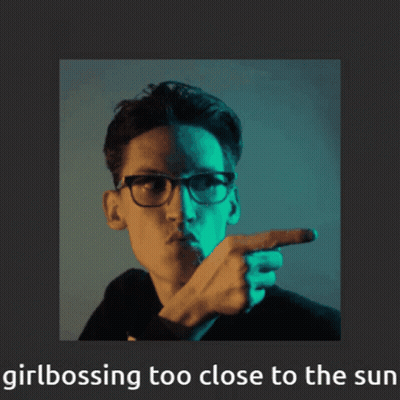 Man With Glasses Girlbossing Too Close To The Sun GIF