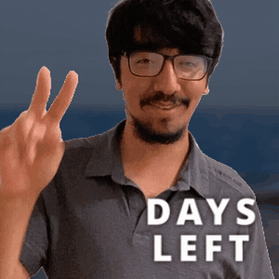Man With Glasses Giving Peace Sign Days Left GIF