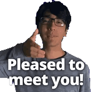 Man With Glasses Giving Thumbs Up 'Pleased To Meet You Sticker