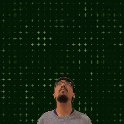 Man With Glasses Green Background 7 + 0 GIF