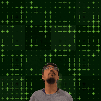 Man With Glasses Green Background Number 3 GIF