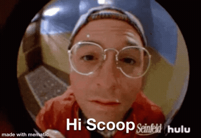 Man With Glasses Hat Looking Through Door Hi Scoop Seinfeld Hulu GIF