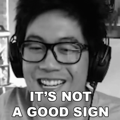 Man With Glasses Headphones Says Not Good Sign GIF