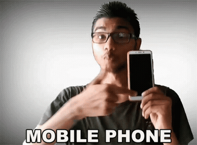 Man With Glasses Holding Cell Phone Saying Mobile Phone GIF
