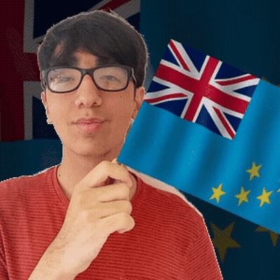 Man With Glasses Holding Flag GIF