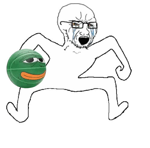 Man With Glasses Holding Green Basketball Sticker