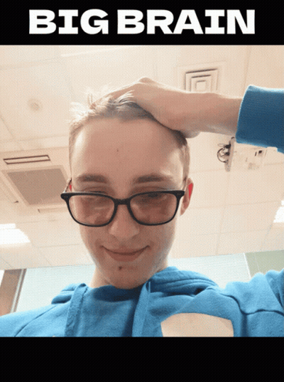 Man With Glasses Holding Hand To Forehead Big Brain GIF