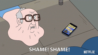 Man With Glasses Holding Phone Saying Poop Loop GIF