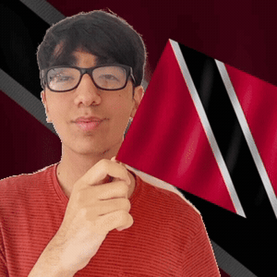 Man With Glasses Holding Red Flag In Front Of Face GIF