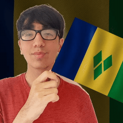 Man With Glasses Holding Small Flag GIF