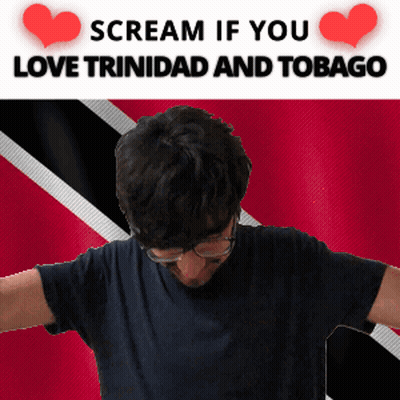 Man With Glasses Holding Trinidad And Tobago Flag Saying Scream If You Love Trinidad And Tobago GIF