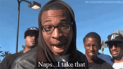 Man With Glasses Hooded Jacket Says Naps I Take That GIF