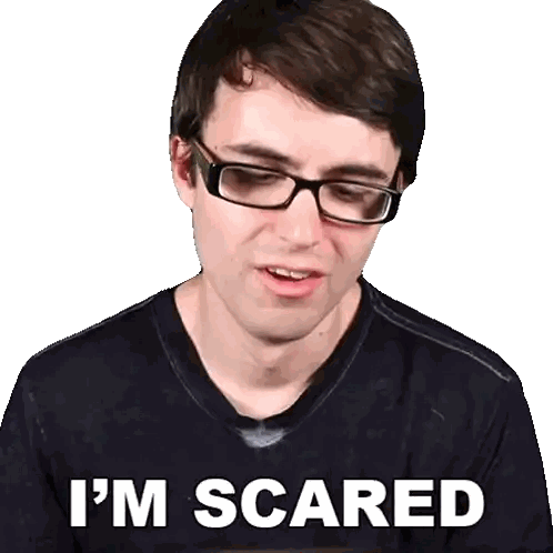 Man With Glasses I'm Scared Sticker
