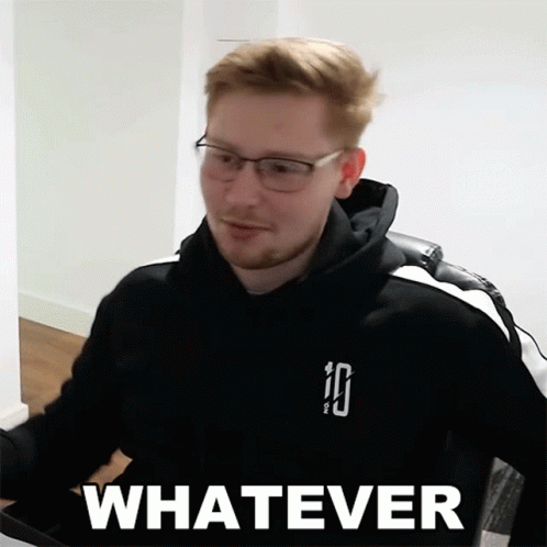 Man With Glasses In Black Hoodie Saying Whatever GIF