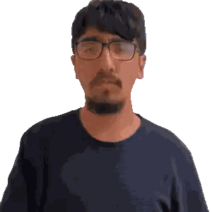 Man With Glasses In Black Shirt Sticker