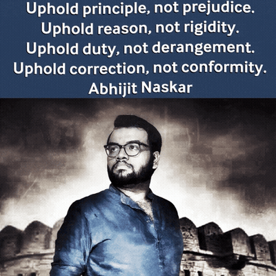 Man With Glasses In Front Of Abhijit Naskar Quote GIF