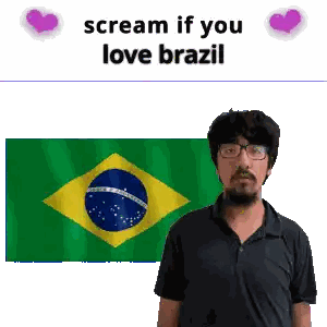 Man With Glasses In Front Of Brazilian Flag Sticker