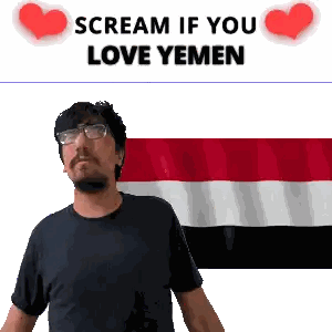 Man With Glasses In Front Of Yemen Flag Sticker