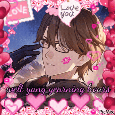 Man With Glasses Kiss Cheek Hearts Love You GIF