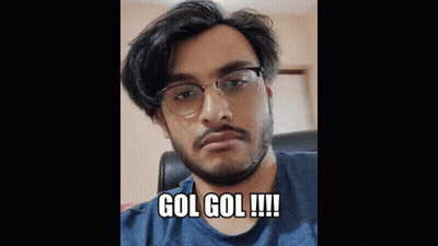 Man With Glasses Making Funny Face Saying Gol Gol GIF