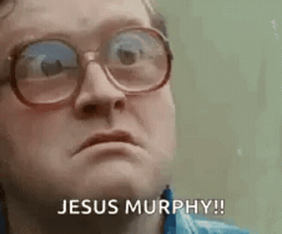 Man With Glasses Making Funny Face Saying Jesus Murphy GIF