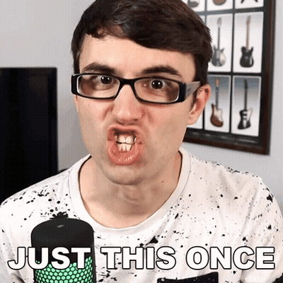 Man With Glasses Making Funny Face Saying Just This Once GIF