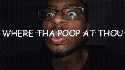 Man With Glasses Making Funny Face Where Tha Poop At Thou GIF