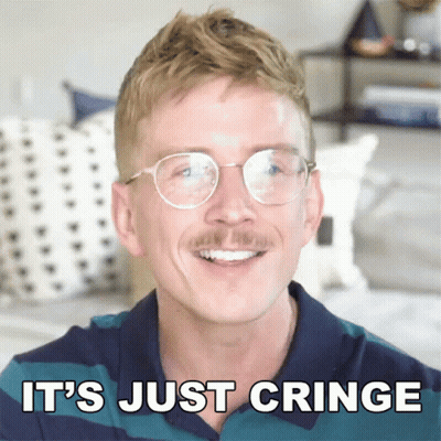 Man With Glasses Mustache Smiling It's Just Cringe GIF