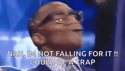 Man With Glasses Nah Not Falling For Trap GIF