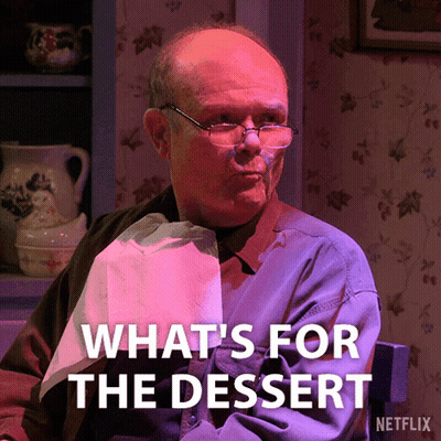 Man With Glasses Napkin In Mouth What's For Dessert GIF