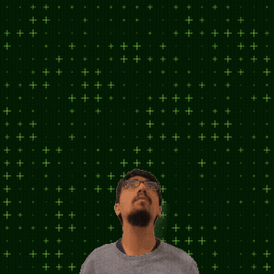 Man With Glasses On Green Background Number 3 + 0 GIF