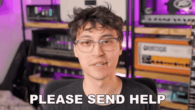 Man With Glasses Please Send Help Purple Background GIF