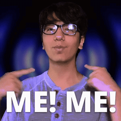Man With Glasses Pointing At Self Saying Me Me GIF