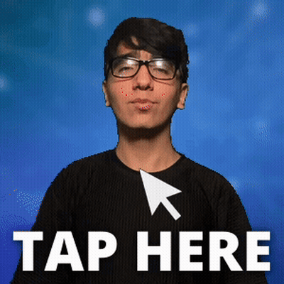 Man With Glasses Pointing At Tap Here GIF
