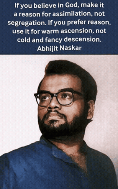 Man With Glasses Quote From Abhijit Naskar GIF