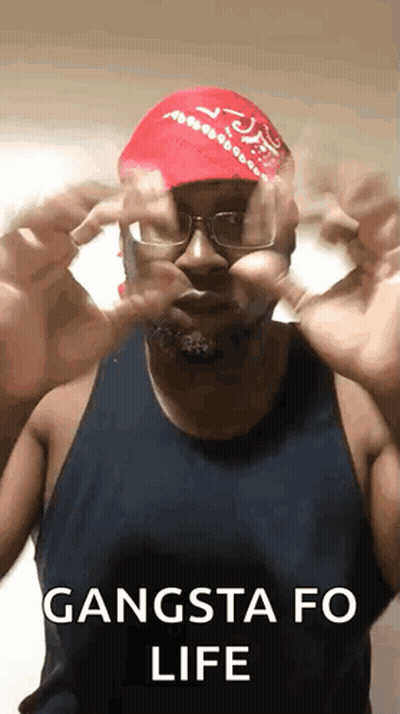 Man With Glasses Red Hat Bandana Funny Face GIF