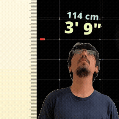 Man With Glasses, Ruler 114 Cm 3' 9 GIF