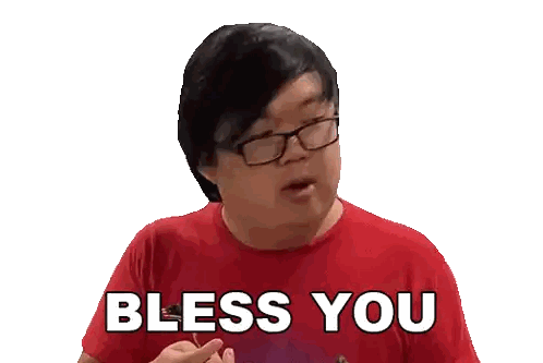 Man With Glasses Saying Bless You Sticker