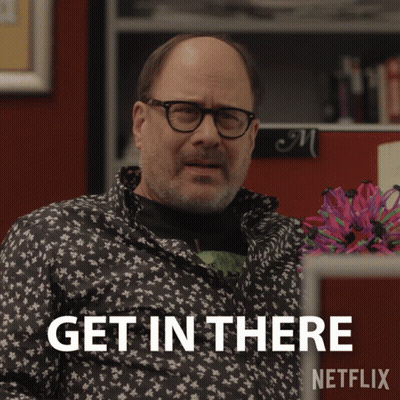 Man With Glasses Saying Get In There GIF