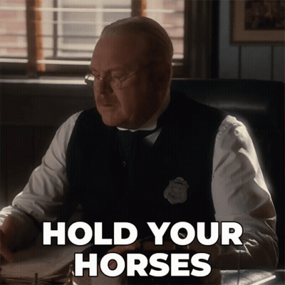 Man With Glasses Saying Hold Your Horses GIF