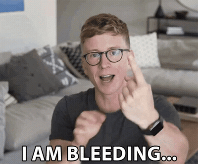 Man With Glasses Saying I Am Bleeding GIF