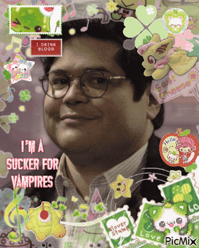 Man With Glasses Saying I'm A Sucker For Vampires GIF