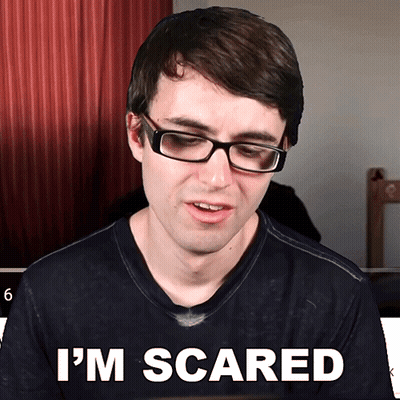 Man With Glasses Saying I'm Scared GIF