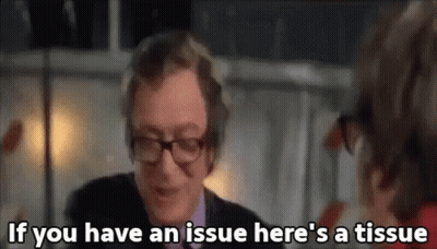 Man With Glasses Saying If You Have An Issue Here's A Tissue GIF