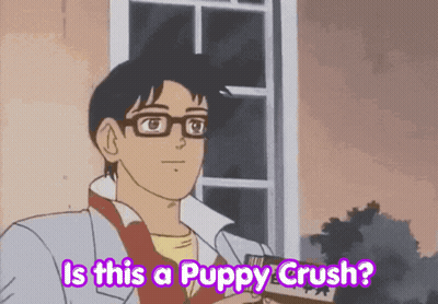 Man With Glasses Saying Is This A Puppy Crush GIF