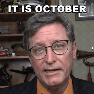 Man With Glasses Saying It Is October GIF