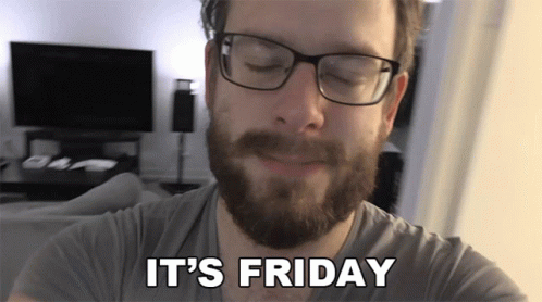 Man With Glasses Saying Its Friday GIF