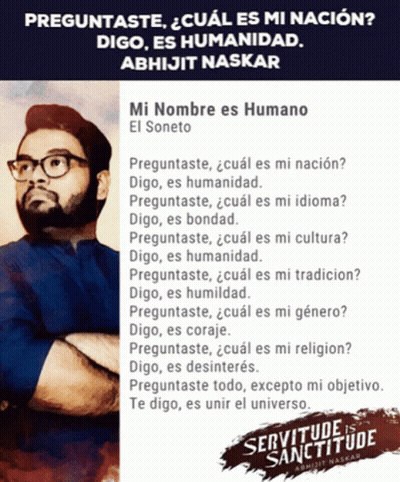 Man With Glasses Saying Mi Nombre Es Humano GIF