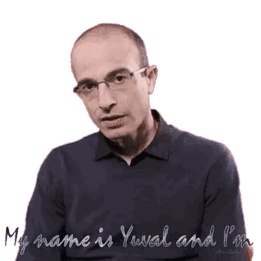 Man With Glasses Saying My Name Is Yuval Sticker
